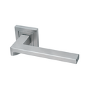 Nuuk Black , Lever Handles, Square, On Square Rose, With Escutcheons, Black Stainless Steel, QS-2