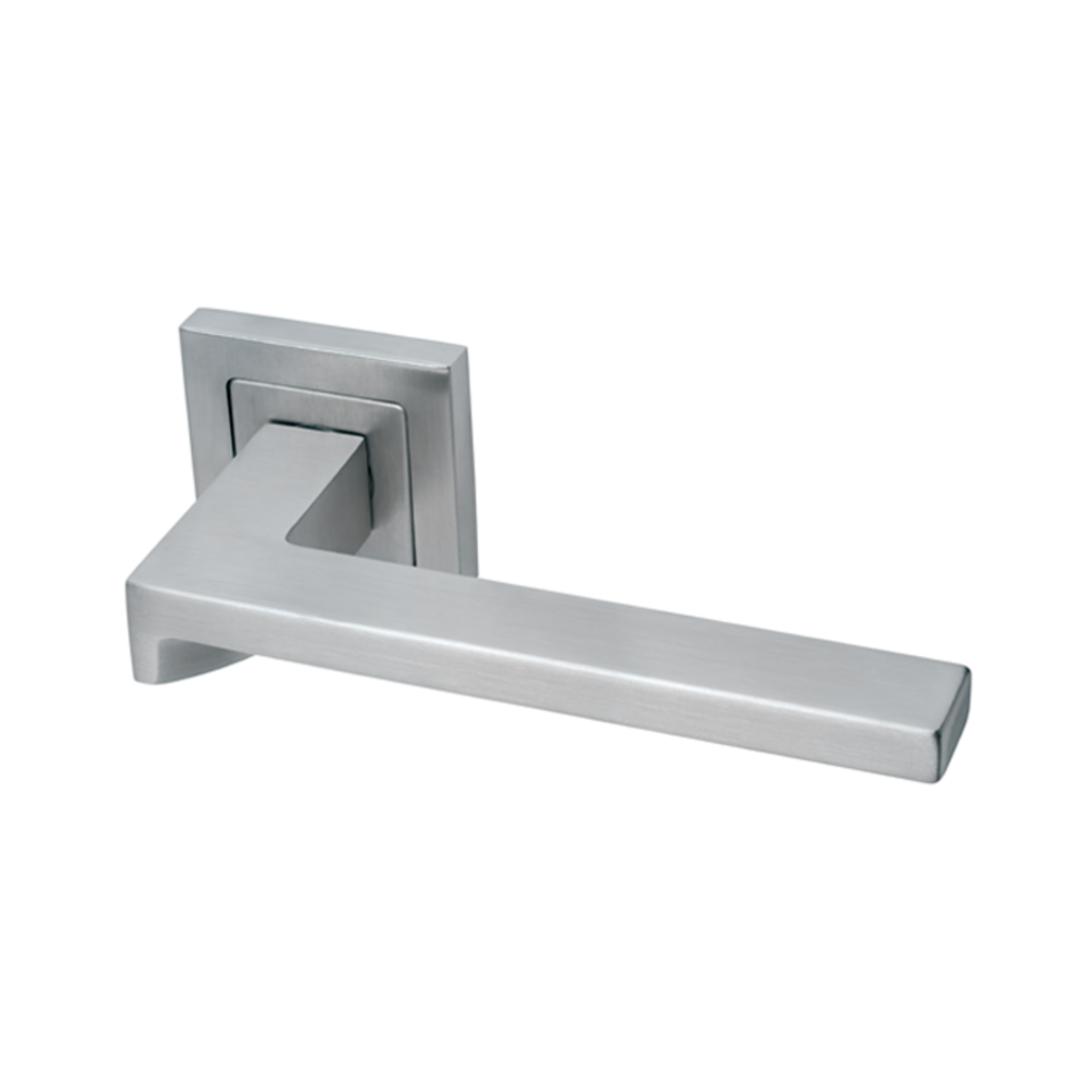 Nuuk Black , Lever Handles, Square, On Square Rose, With Escutcheons, Black Stainless Steel, QS