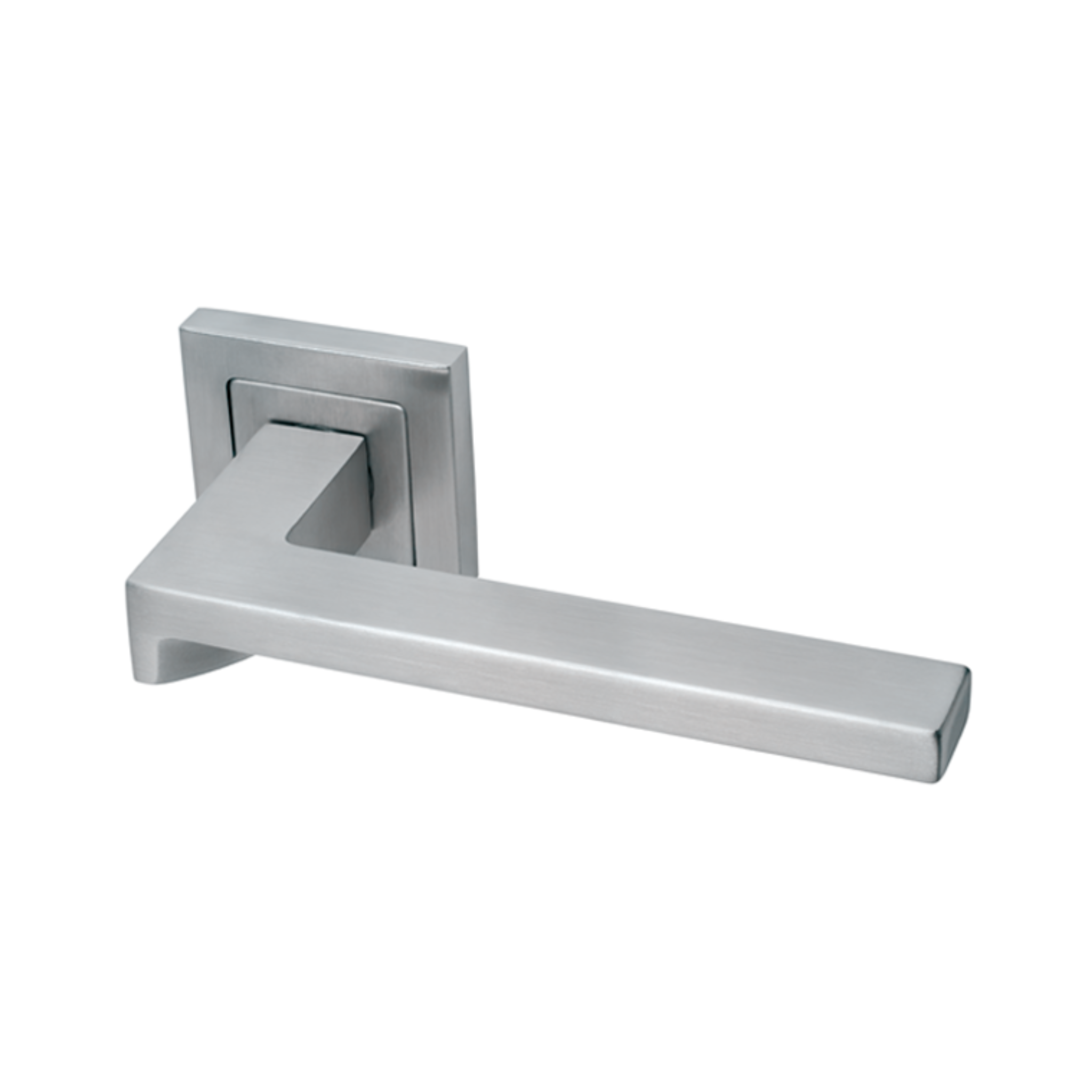 Nuuk, Lever Handles, Square, On Square Rose, With Escutcheons, Stainless Steel, QS