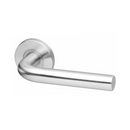 Oslo, Lever Handles, Tubular, On Round Rose, With Escutcheons, Stainless Steel, QS-2