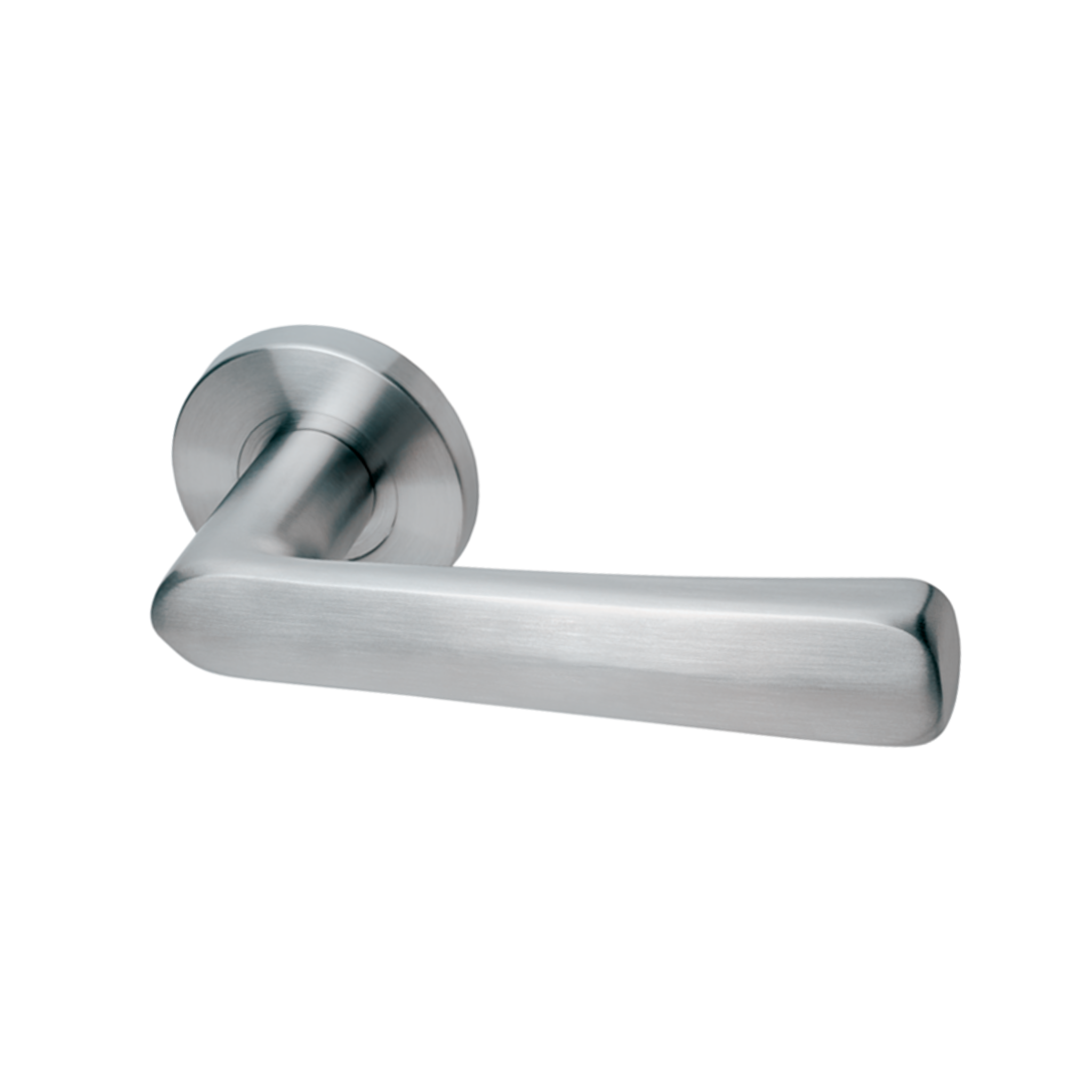 Otta, Lever Handles, Form, On Round Rose, With Escutcheons, Stainless Steel, QS
