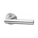 Oulu, Lever Handles, Tubular, On Round Rose, With Escutcheons, Stainless Steel, QS-2
