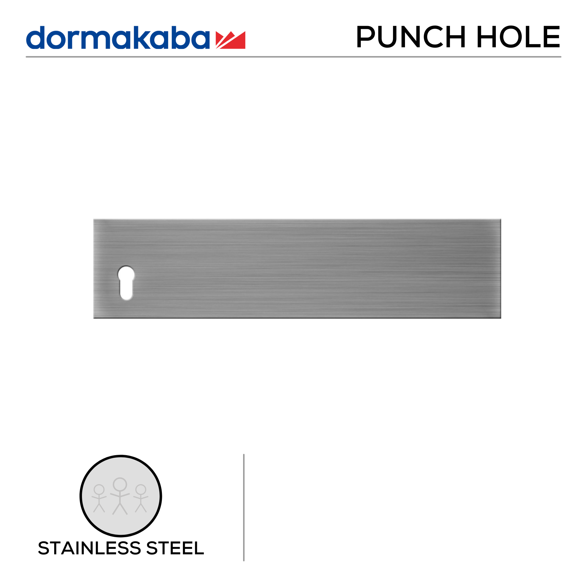 Punch Hole (DKP-SS-166), Cylinder Punch Hole, Brushed Stainless Steel, DORMAKABA