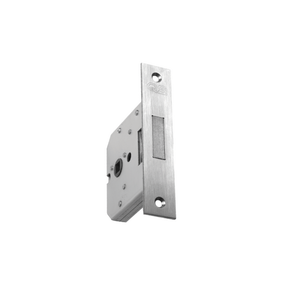 QS Stainless Steel Door Lock hardware detail for bathroom doors — strong stainless style, 55mm (Backset).