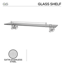 QS1503/SSS, Shelf, Glass, Satin Stainless Steel, QS-1