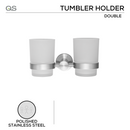 QS1507/PSS, Holder, Double Tumbler, Polished Stainless Steel, QS-1