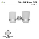 QS1507/SSS, Holder, Double Tumbler, Satin Stainless Steel, QS-1