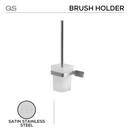 QS1525/SSS, Holder, Toilet Brush, Square, Satin Stainless Steel, QS-1