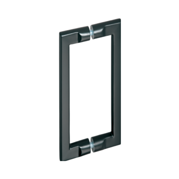 QS2627/P/BL Pello, Pull Handle, Square, D Handle, BTB, 250mm (l) x 225mm (ctc), Black Stainless Steel, QS