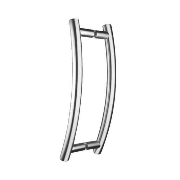 QS2801 Semi C Handle, Pull Handle, Round, Semi C Handle, BTB, 32mm (Ø) x 420mm (l) x 358mm (ctc), Stainless Steel, QS