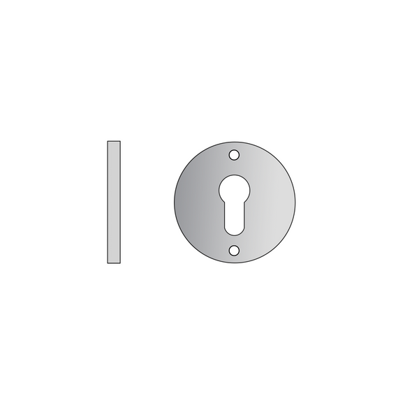 QS4403/FL, Cylinder Escutcheon, Flush Round Rose, 52mm (h) x 52mm (w) x 2mm (t), Stainless Steel, QS