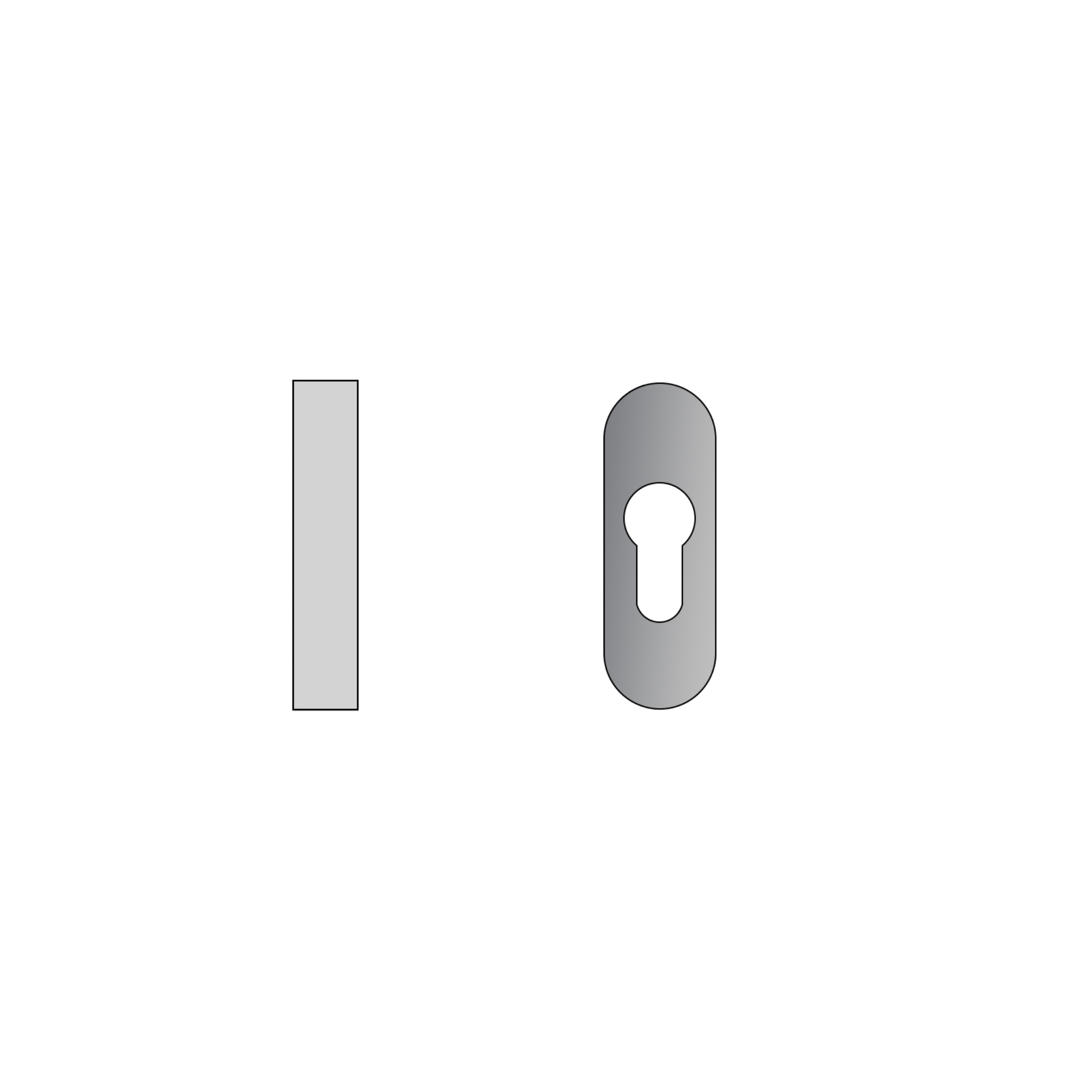 QS4405, Cylinder Escutcheon, Oval Rose, 64mm (h) x 30mm (w) x 8mm (t), Stainless Steel, QS