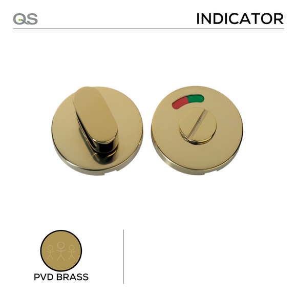 QS4406 + QS4410 PVD, WC Indicator Bolt & Thumb Turn, PVD Brass, QS