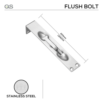 QS Stainless Steel Door shown in main product view, giving doors clean stainless confidence, 203mm (l).
