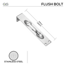 QS4411/4 305, Flush Bolt, 305mm (l), Stainless Steel, QS-1