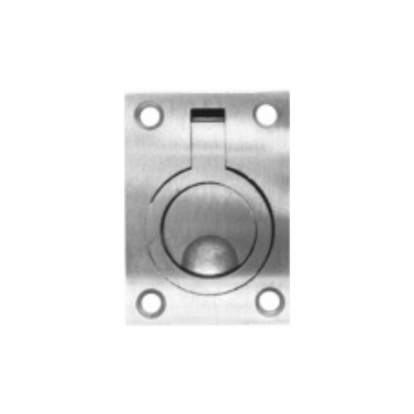 QS Stainless Steel Pull Handle shown in alternate angle, giving doors strong stainless style, 63mm (l) x 44mm (w).