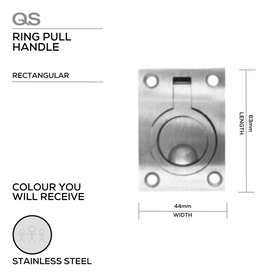 QS4413, Ring Pull, , 63mm (l) x 44mm (w), Stainless Steel, QS