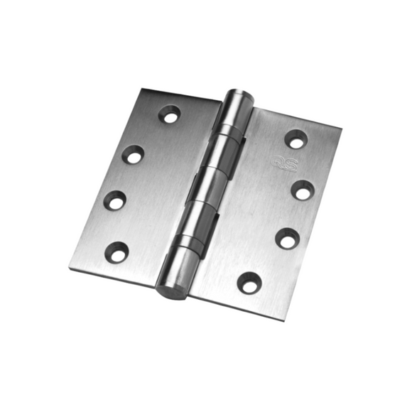 QS4416, Butt Hinge, 2 x Hinges (1 Pair), 100mm (h) x 100mm (w) x 3mm (t), Stainless Steel, QS