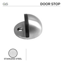 QS4422 SS, Door Stop, Floor Mounted, Hooded, Stainless Steel, QS-1