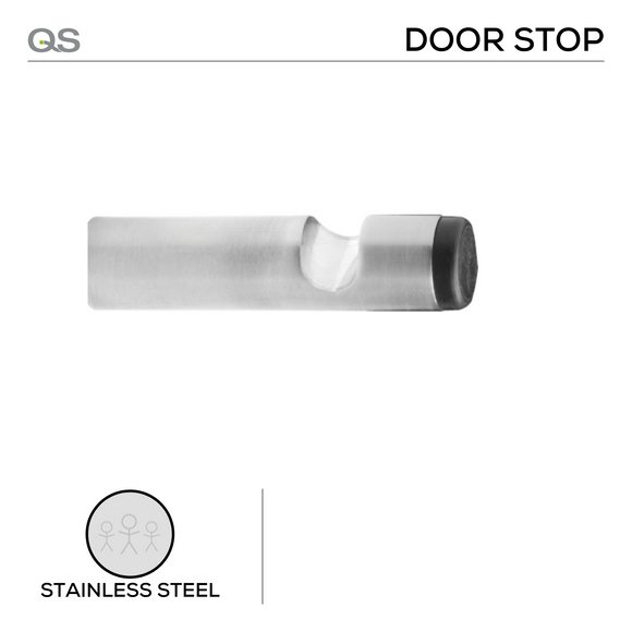 QS4423, Door Stop, Wall Mounted, with hook, Stainless Steel, QS