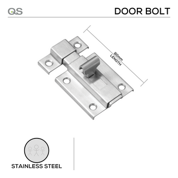 Main product view of QS Stainless Steel Door, made for doors with tough stainless shine, 80mm (l).