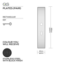 QS4429 KH BLACK, Plate, Keyhole, Rectangular, 65mm Centres, 225mm (l) x 40mm (w), Supplied without QS Handle, Black Stainless Steel, QS-1