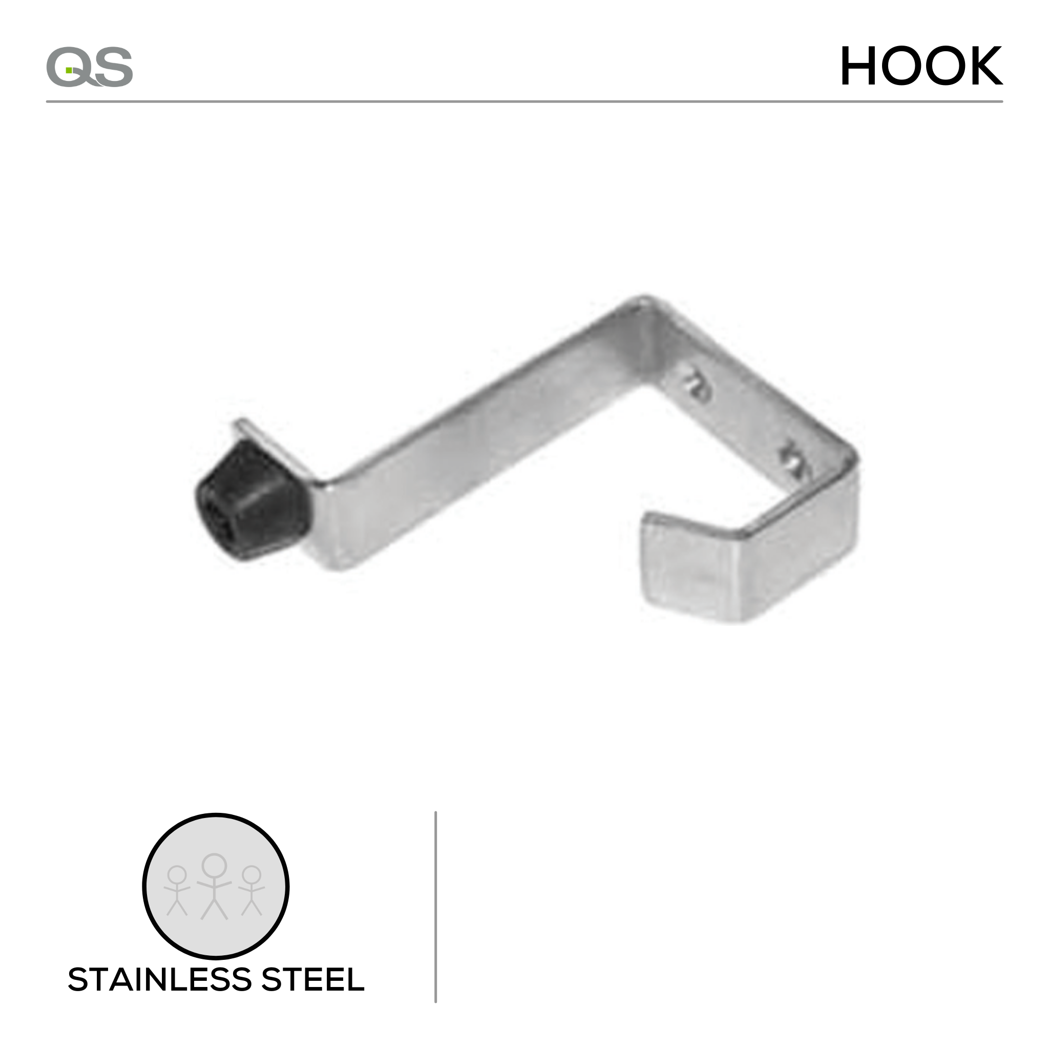 QS4434, Hat & Coat Hook , Stainless Steel, QS