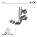 QS4435, Coat Hook , Solid, Small, Stainless Steel, QS-1
