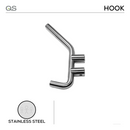 QS4436, Coat Hook , Solid, Large, Stainless Steel, QS-1