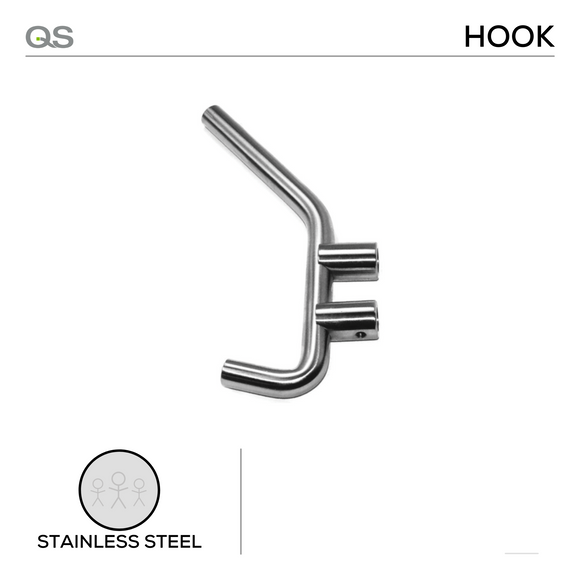 QS4436, Coat Hook , Solid, Large, Stainless Steel, QS