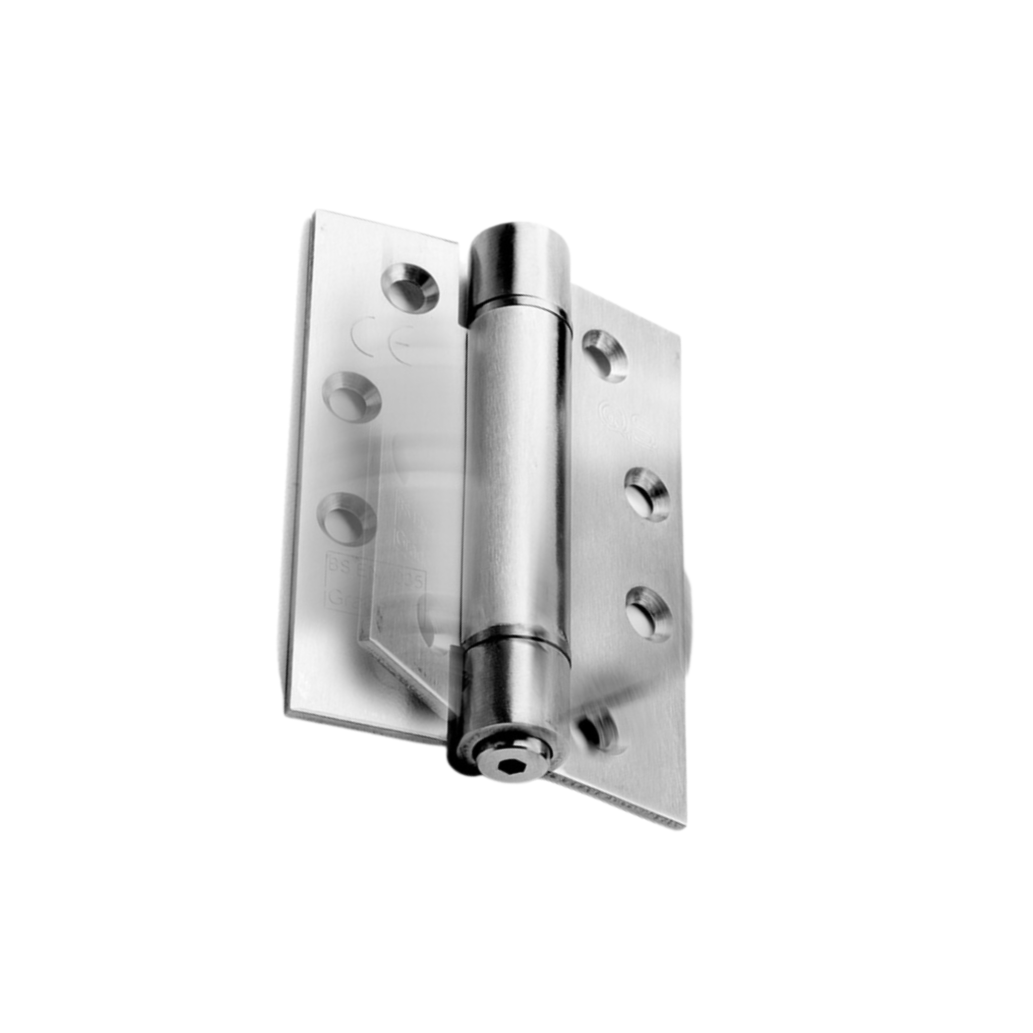 QS4439, Spring Hinge, Single Action, 2 x Hinges (1 Pair), Max Door Weight: 40kg, 100mm (h) x 76mm (w) x 3mm (t), Stainless Steel, QS