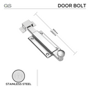 QS4443/2 300, Door Bolt, 300mm (l), Stainless Steel, QS-1