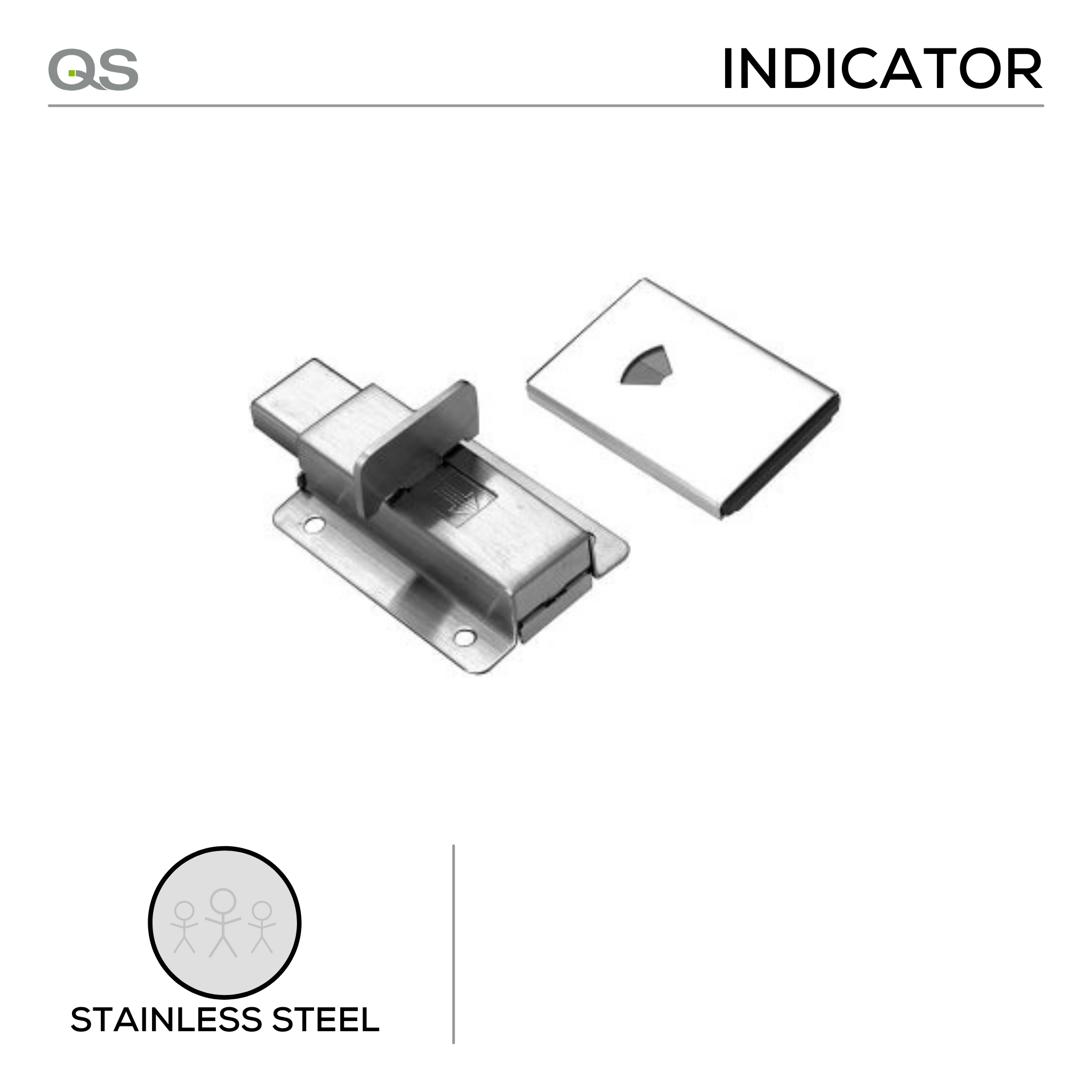 QS4446, WC Indicator Bolt & Pull, Stainless Steel, QS