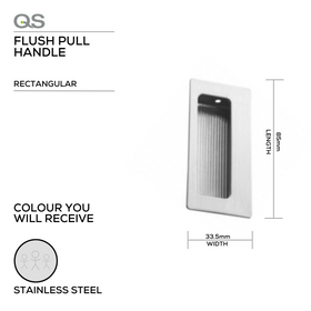 QS4450, Flush Pull, Rectangular, 85mm (l) x 33.5mm (w), Stainless Steel, QS