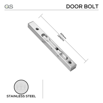 QS Stainless Steel Door shown in main product view, giving doors clean stainless confidence, 203mm (l).