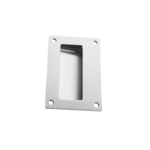 QS Stainless Steel Pull Handle shown in alternate angle, giving doors strong stainless style, 128mm (l) x 82mm (w).