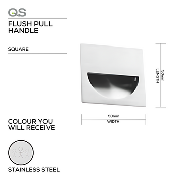 QS Stainless Steel Pull Handle main product view; clean stainless confidence for a better door setup, 50mm (l) x 50mm (w).