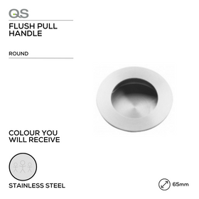 QS4457/2, Flush Pull, Round, 65mm (l), Stainless Steel, QS
