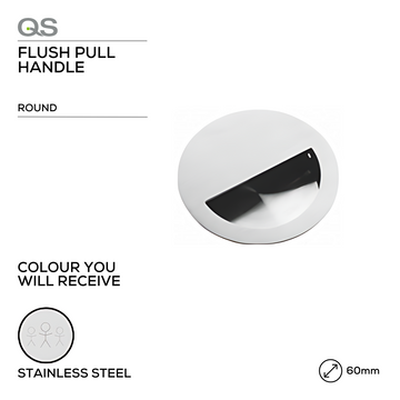 QS Stainless Steel Pull Handle for doors, main product view with strong stainless style, 90mm (l).