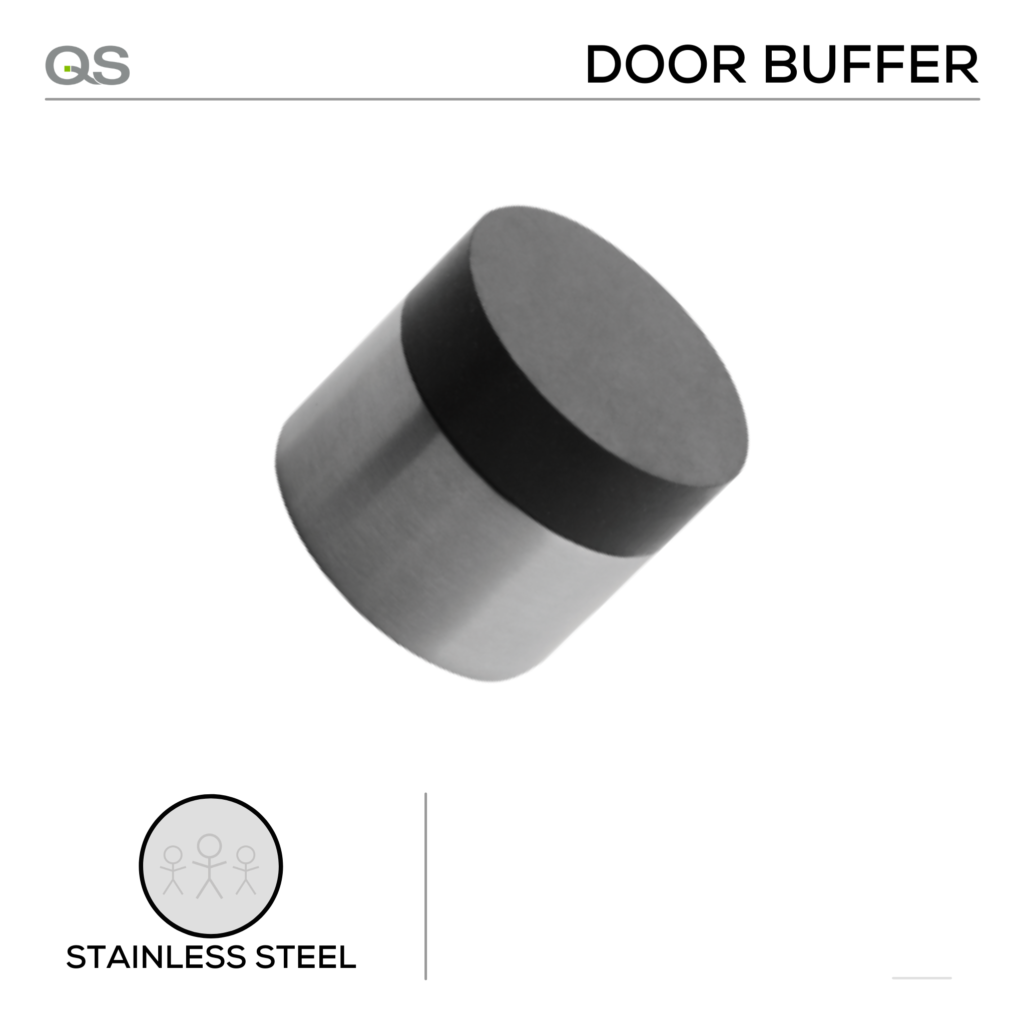QS4464, Door Buffer, Stainless Steel, QS