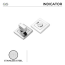 QS4477, WC Indicator Bolt & Thumb Turn, With Coin Release, Square, Stainless Steel, QS-1