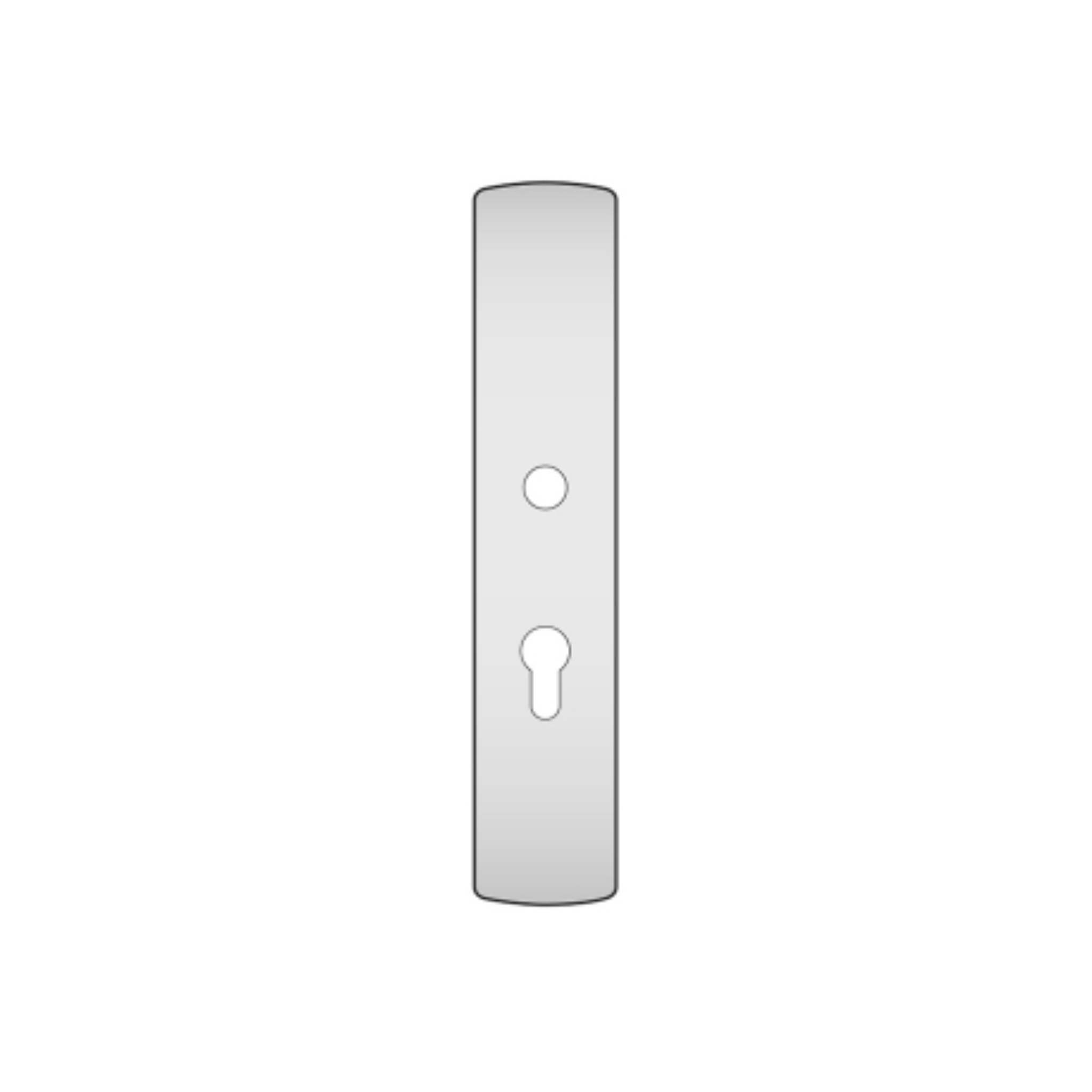 QS4482 CYL, Plate, Rounded, 254mm (l) x 50mm (w), Supplied with QS Handle, Stainless Steel, QS