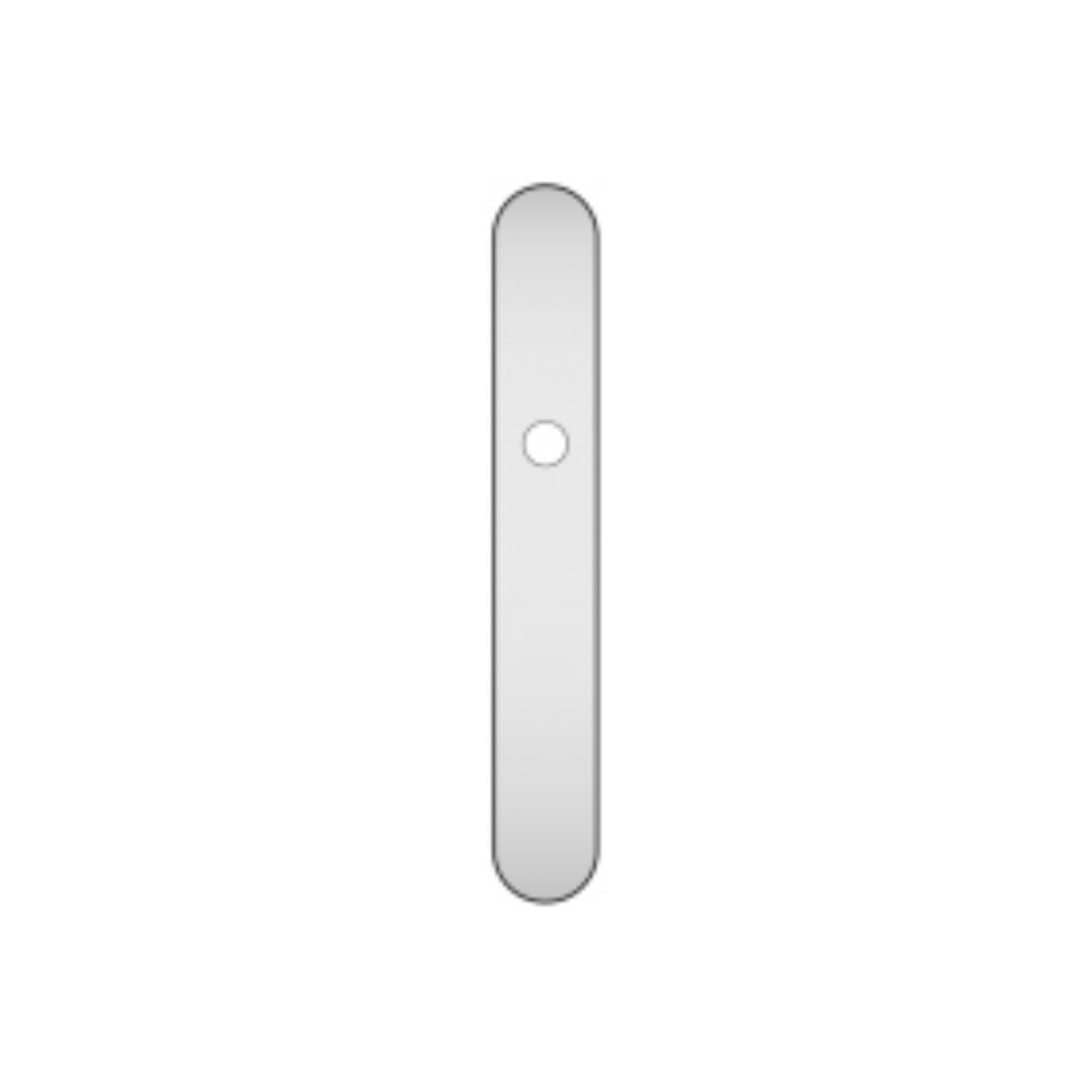 QS4483 BLANK, Plate, Narrow Oval, 245mm (l) x 36mm (w), Supplied with QS Handle, Stainless Steel, QS