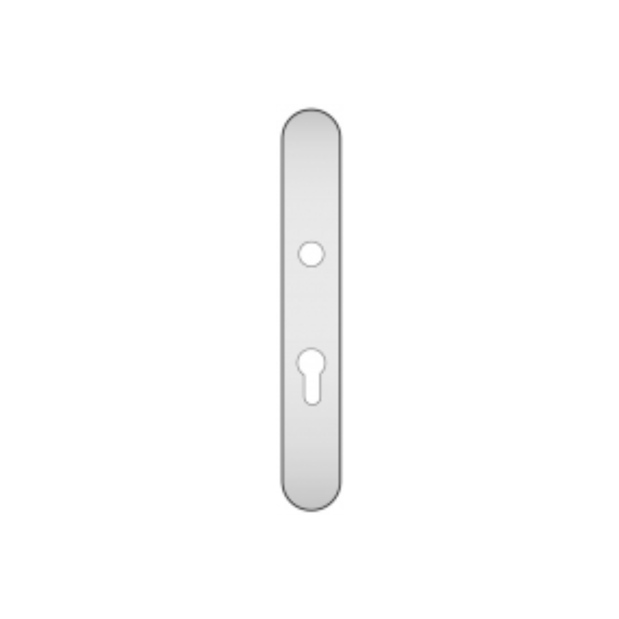 QS4483 CYL, Plate, Narrow Oval, 245mm (l) x 36mm (w), Supplied with QS Handle, Stainless Steel, QS