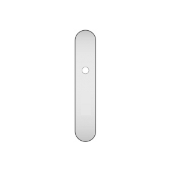 QS4484 BLANK, Plate, Oval, 245mm (l) x 50mm (w), Supplied with QS Handle, Stainless Steel, QS