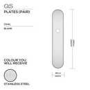 QS4484 BLANK, Plate, Oval, 245mm (l) x 50mm (w), Supplied with QS Handle, Stainless Steel, QS-1