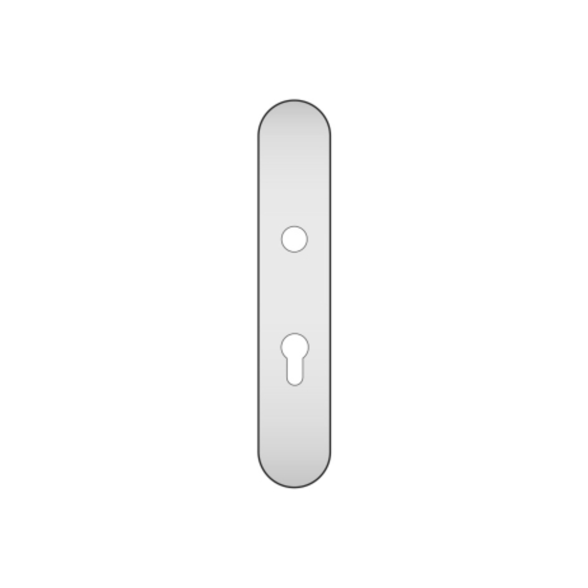 QS4484 CYL, Plate, Oval, 245mm (l) x 45mm (w), Supplied with QS Handle, Stainless Steel, QS