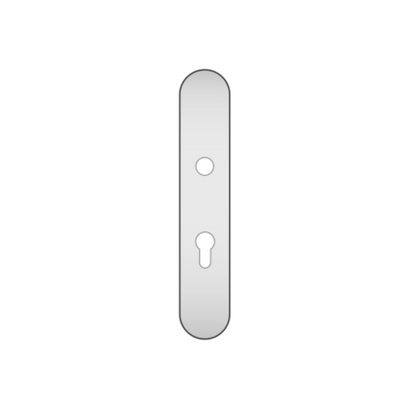 QS4484 CYL, Plate, Oval, 245mm (l) x 45mm (w), Supplied with QS Handle, Stainless Steel, QS