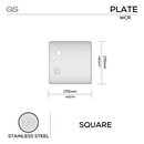 QS4485 WC/R, Plate, Square, 170mm (l) x 170mm (w), Supplied with QS Handle, Stainless Steel, QS-1