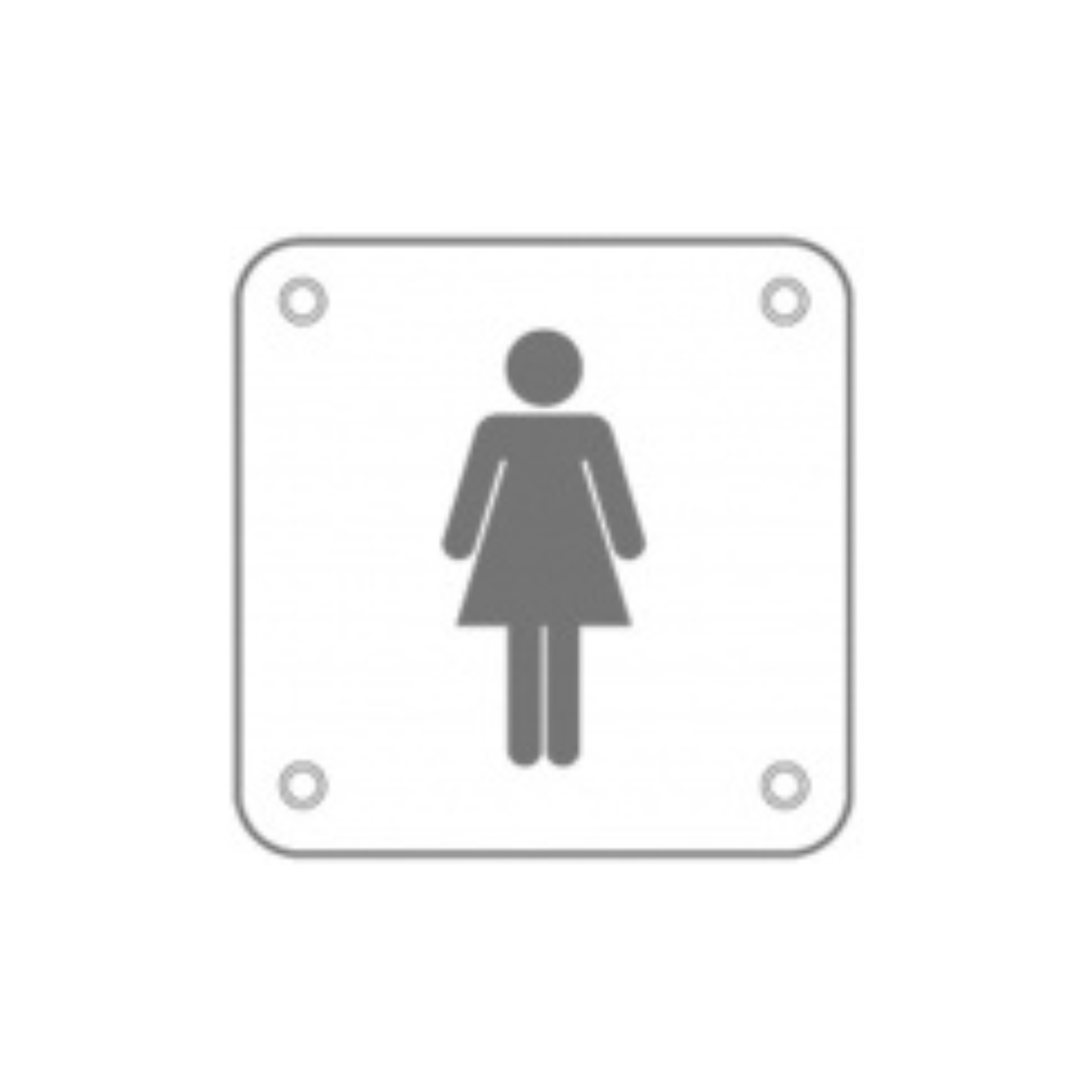 Female, Square Engraved Sign, 100mm x 100mm, Stainless Steel, QS